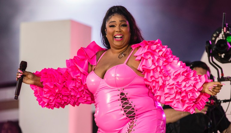 FILE - Lizzo sings during the Global Citizen festival, Saturday, Sept. 25, 2021 in New York. Lizzo turns 34 on April 27. 
