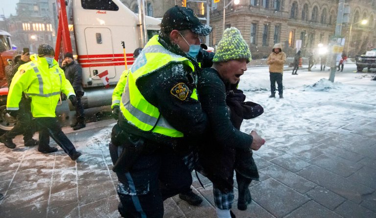 WATCH: ‘Freedom Convoy’ trucker reacts to being beaten by Ottawa police
