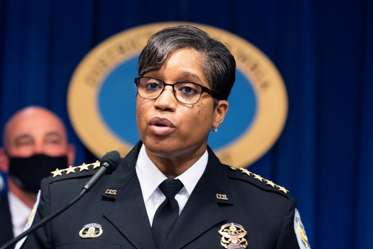 U.S. Park Police Chief Pamela Smith discusses preparations for the 2022 State of the Union address during a news conference, Monday, Feb. 28, 2022, in Washington. 