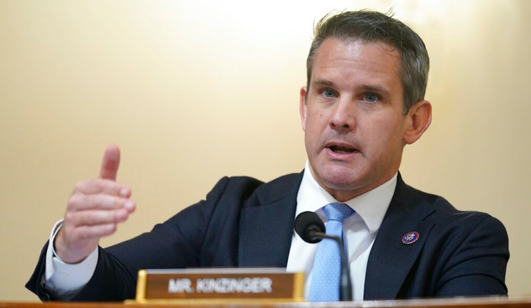 Rep. Adam Kinzinger questions witnesses during the House select committee hearing on the Jan. 6 attack on Capitol Hill in Washington, July 27, 2021. More than two years before the next presidential election, a shadow primary has begun to take shape among no fewer than three fierce Republican critics of former President Donald Trump to determine who is best positioned to occupy the anti-Trump lane in 2024. 