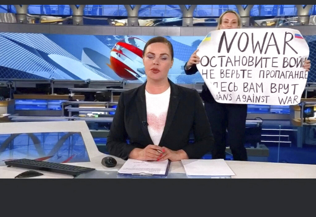 Russian journalist who protested war called British spy by former employer