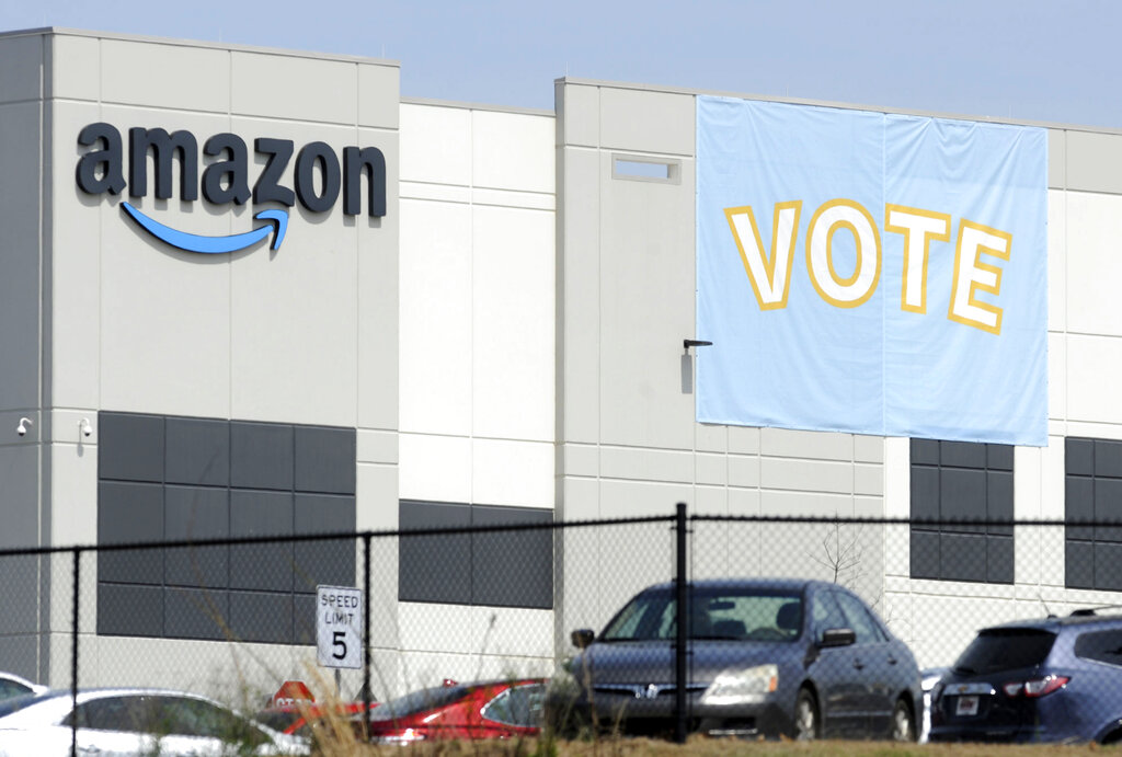 Mixed support for unionizing among Amazon workers, early results show