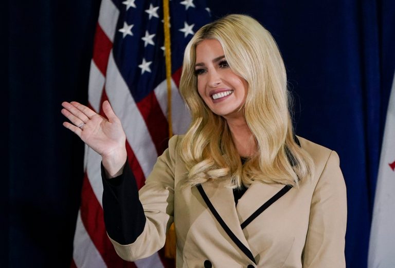 FILE - Ivanka Trump, daughter and adviser to President Donald Trump, waves to supporters during a campaign event Nov. 2, 2020, at the Iowa State Fairgrounds, in Des Moines, Iowa. (AP Photo/Charlie Neibergall, File)