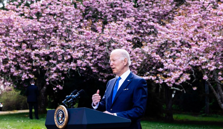 President Joe Biden addresses the topic of climate change at Seward Park on Earth Day, Friday, April 22, 2022. Later Biden signed the executive order that seeks to inventory old-growth forests. Additionally, the order plans to plant 1.2 billion trees. 