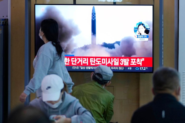 North Korea tests three ballistic missiles ahead of Biden’s visit to the region