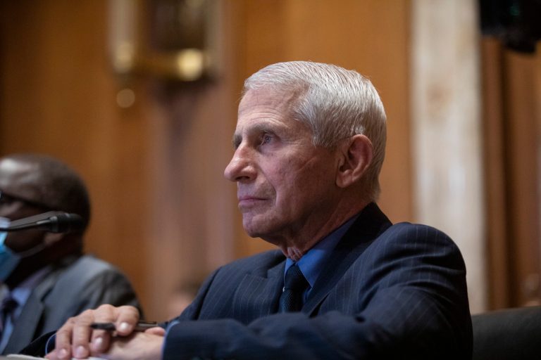 Dr. Anthony Fauci, Director of the National Institute of Allergy and Infectious Diseases, listens during the Senate Appropriations Subcommittee on Labor, Health and Human Services, and Education, and Related Agencies hearing to examine proposed budget estimates for the fiscal year 2023 for the National Institutes of Health on Capitol Hill in Washington, Tuesday, May 17, 2022.