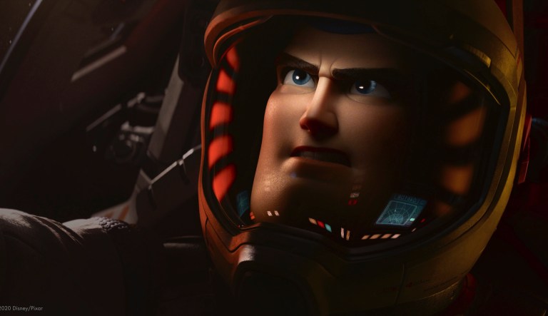 This image released by Disney/Pixar shows character Buzz Lightyear, voiced by Chris Evans, in a scene from the animated film 