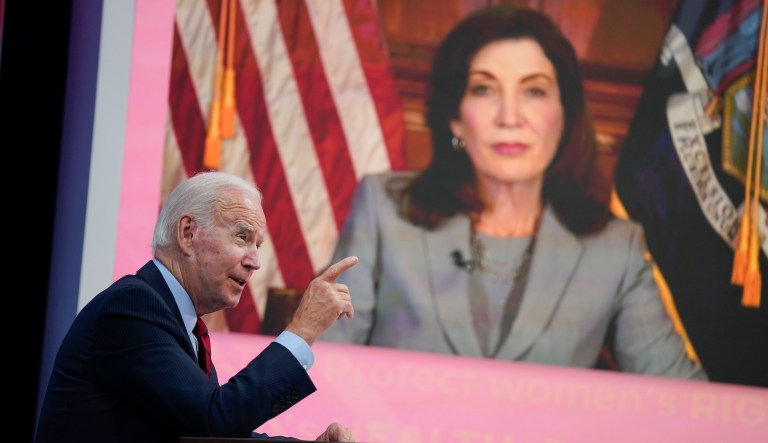 Biden and Democratic governors talk ways to preserve abortion after Dobbs