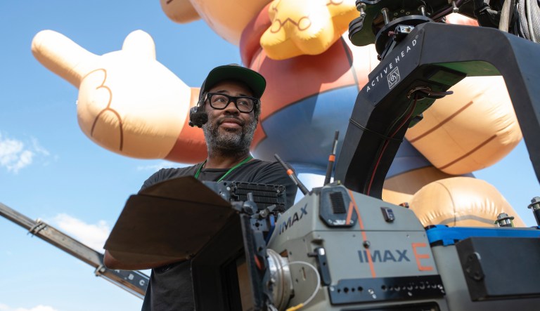 This image released by Universal Pictures shows writer/director Jordan Peele on the set of 