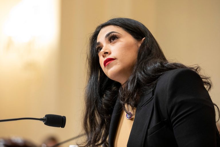 Rep. Mayra Flores (R-TX) attends a House committee on Homeland Security hearing addressing election security threats, Wednesday, July 20, 2022. 