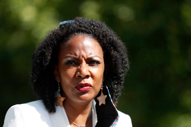 In this Aug. 5, 2020 file photo, then-St. Louis Treasurer Tishaura Jones speaks during a news conference in St. Louis.