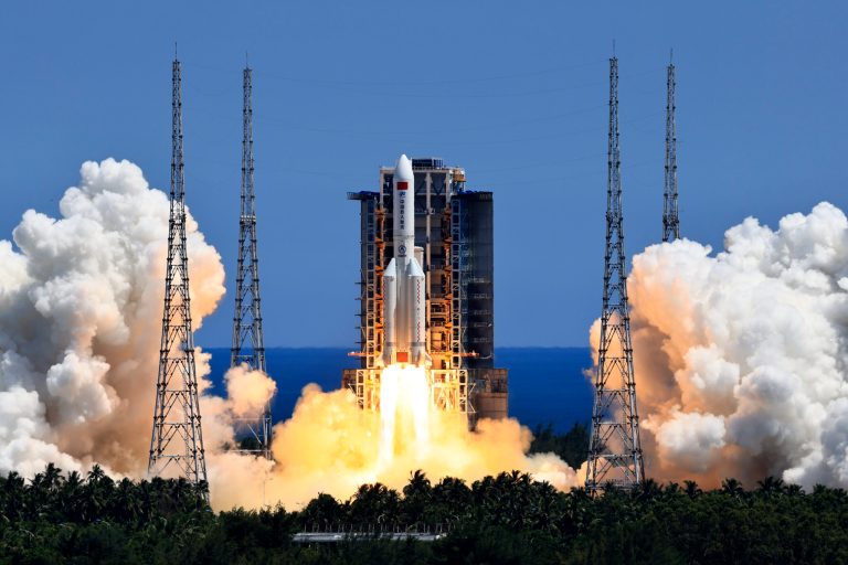 China's Long March 5B Y3 carrier rocket, carrying its Wentian lab space station module, blasted off from the Wenchang Space Launch Center in southern China's Hainan Province Sunday, July 24, 2022. 
