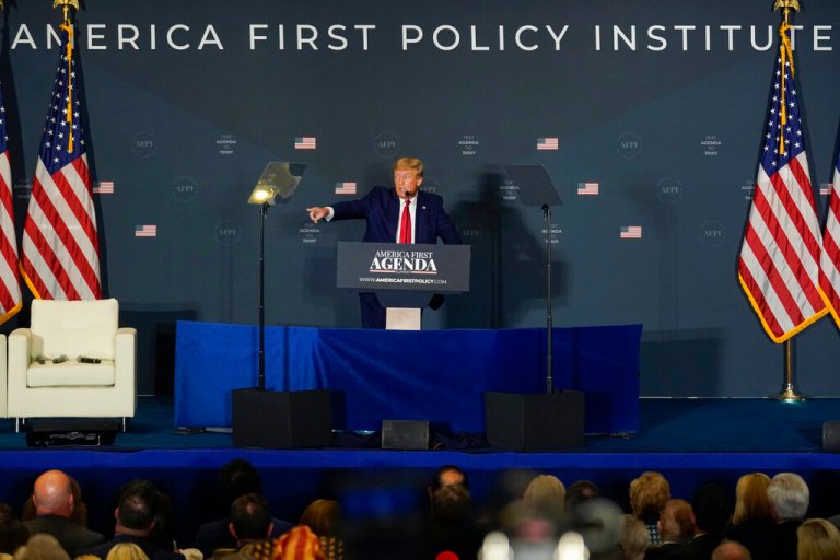 Protesters pack hotel ahead of Trump’s first DC speech since leaving office