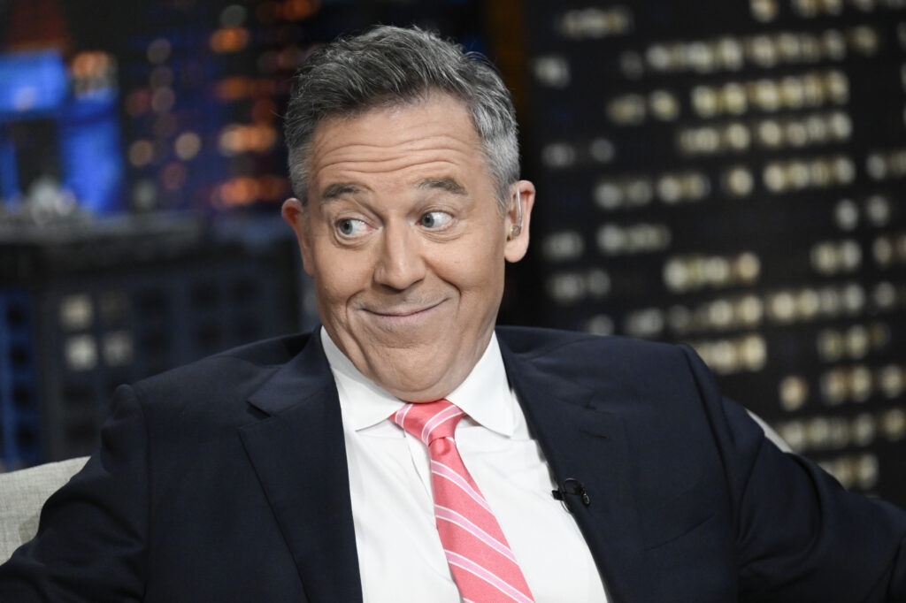 Television host Greg Gutfeld appears on Fox News's late-night talk show "Gutfeld!" in New York.