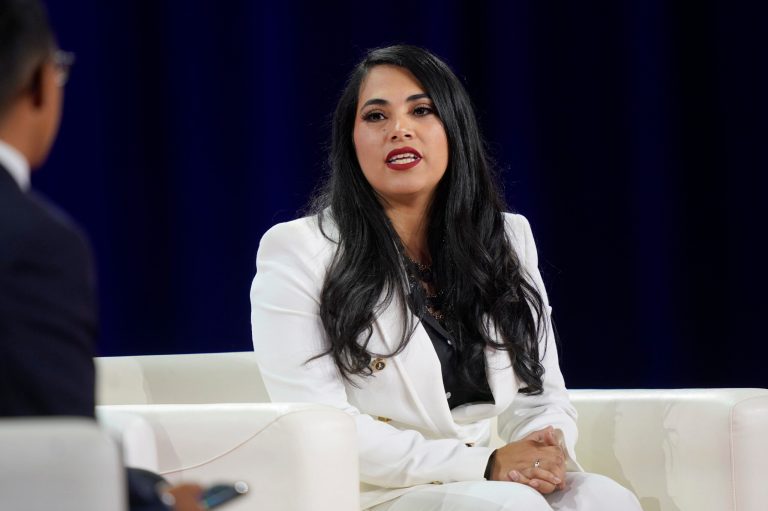 Rep. Mayra Flores (R-TX) speaks at the Conservative Political Action Conference in Dallas on Aug. 5, 2022.
