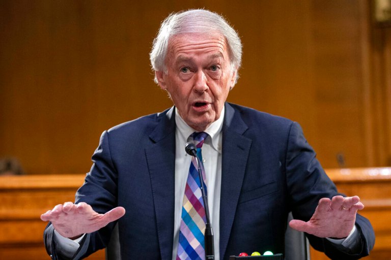 FILE - Sen. Ed Markey, D-Mass., speaks during a Senate Foreign Relations committee hearing on the Fiscal Year 2023 Budget in Washington, on April 26, 2022.