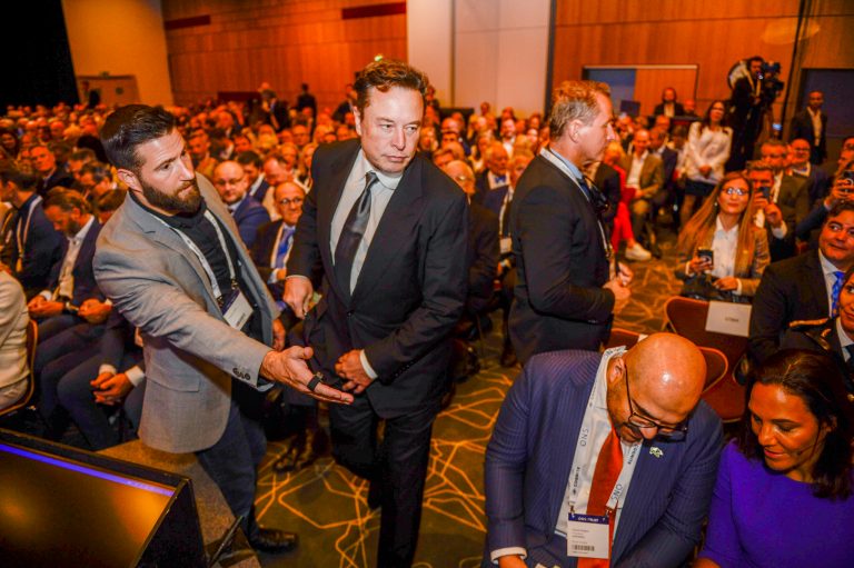 Tesla founder Elon Musk arrives to attend the ONS (Offshore Northern Seas)  fair on sustainable energy in Stavanger, Norway, Monday, Aug. 29, 2022. 