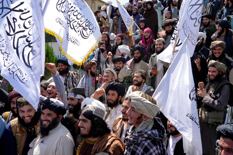 Taliban celebrate anniversary of Afghan withdrawal with parade at former US base