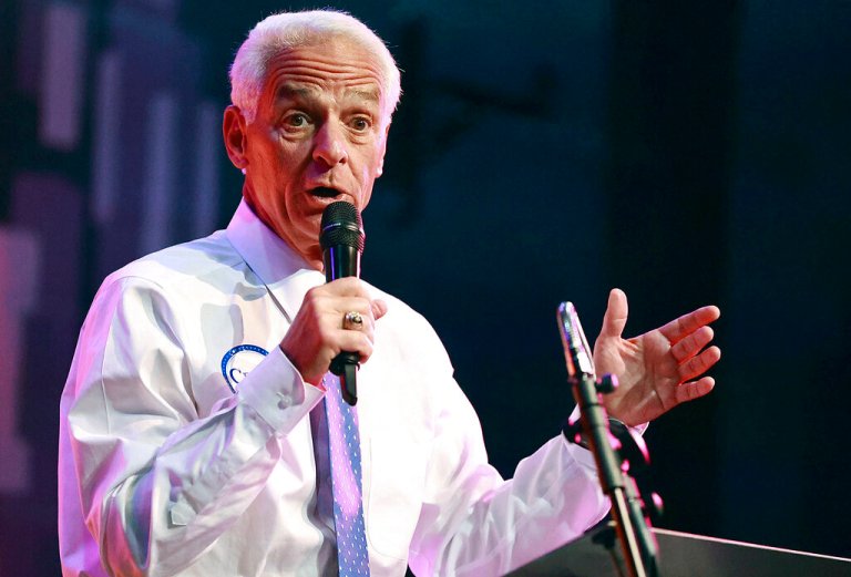 Rep. Charlie Crist, a candidate for governor of Florida, speaks during a rally at Renaissance Theatre Company in Orlando, Florida, on Sept. 6, 2022.