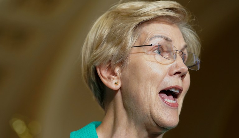 Sen. Elizabeth Warren D-Mass., speaks during a news conference at the Capitol,, Wednesday, Sept. 7, 2022, in Washington.