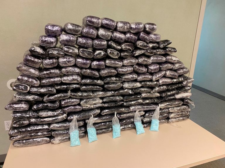 This undated file photo provided by the U.S. Drug Enforcement Administration, Los Angeles Field Division, shows some of the seized approximately 1 million fake pills containing fentanyl that were seized when agents served a search warrant, July 5, 2022, at a home in Inglewood, California.