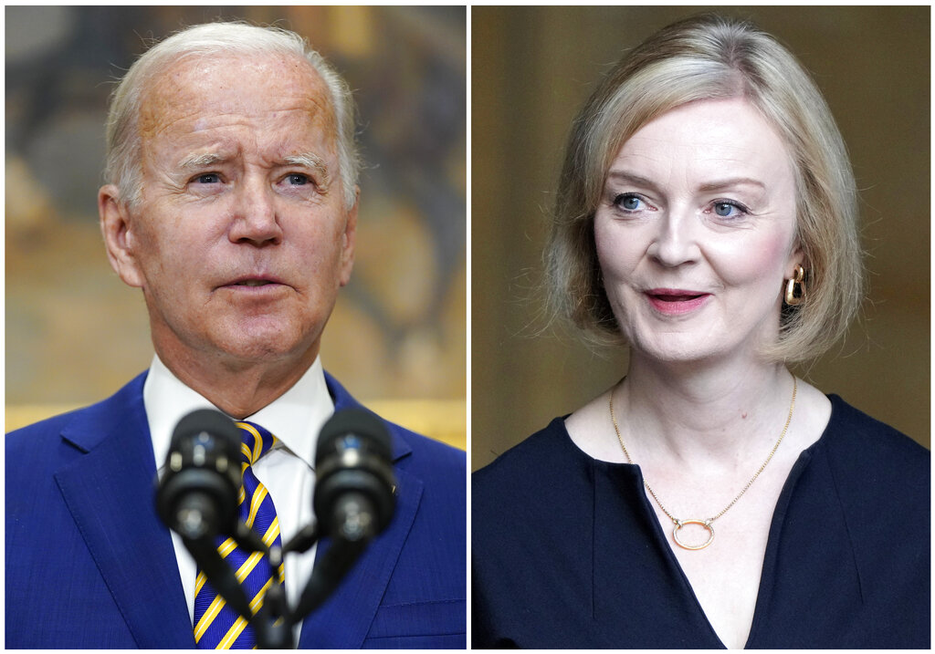 Biden thanks Truss for support in Ukraine as UK prime minister steps down