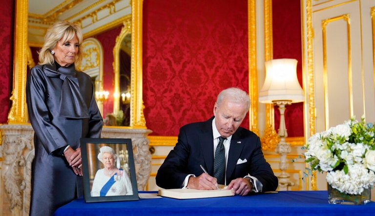 Joe and Jill Biden honor Queen Elizabeth II in London ahead of funeral