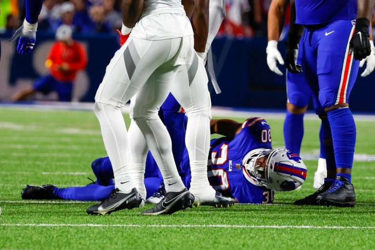WATCH: Scary moment Bills cornerback Dane Jackson is taken away in ambulance after big hit