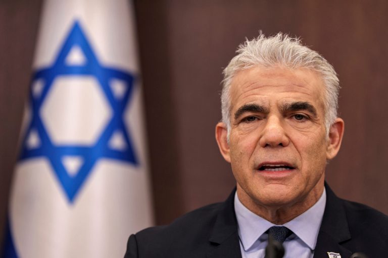 Israel's Prime Minister Yair Lapid attends a weekly cabinet meeting in Jerusalem on Sunday, Sept. 18, 2022. Lapid met with Turkey's president for the first time in 14 years, the latest sign of warming ties between the two regional powers after a long and bitter rift. His office said he met with Turkish President Recep Tayyip Erdogan on Tuesday, Sept. 20 on the sidelines of the United Nations General Assembly, the largest annual gathering of world leaders now underway in New York.
