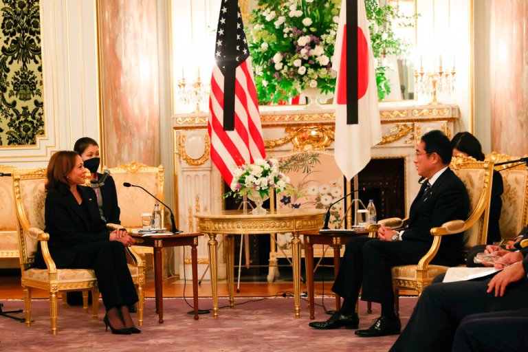 Harris and Japanese prime minister condemn Chinese aggression in Taiwan Strait
