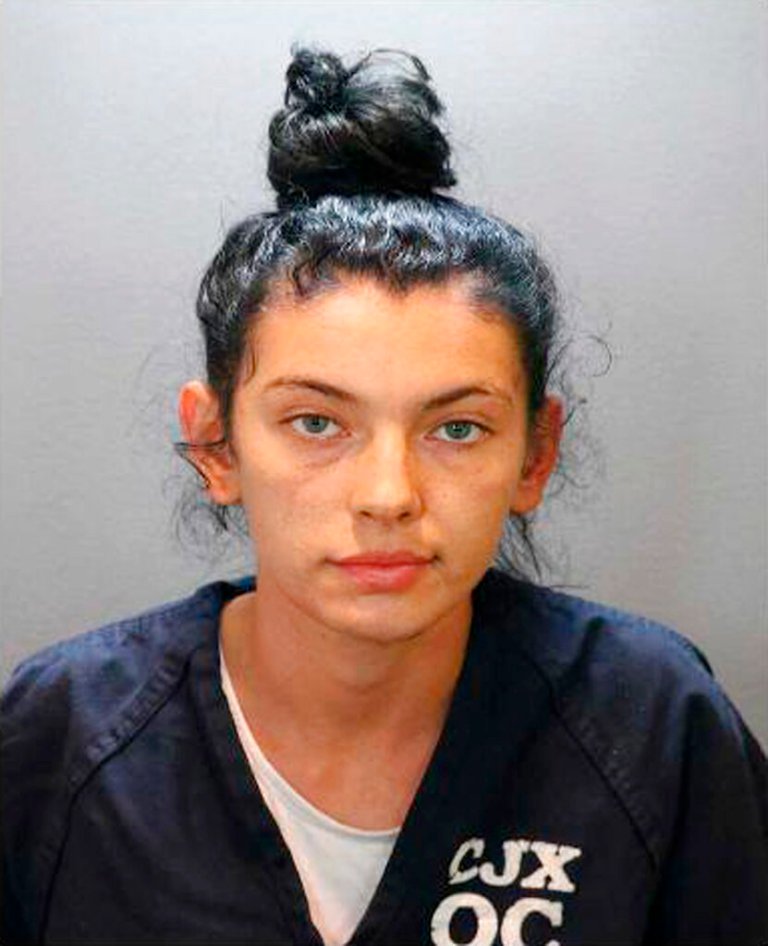 This image released by the Orange County District Attorney's Office shows Hannah Star Esser, who authorities have charged with killing a man by ramming her car into him after accusing him of trying to run over a cat in the street.
