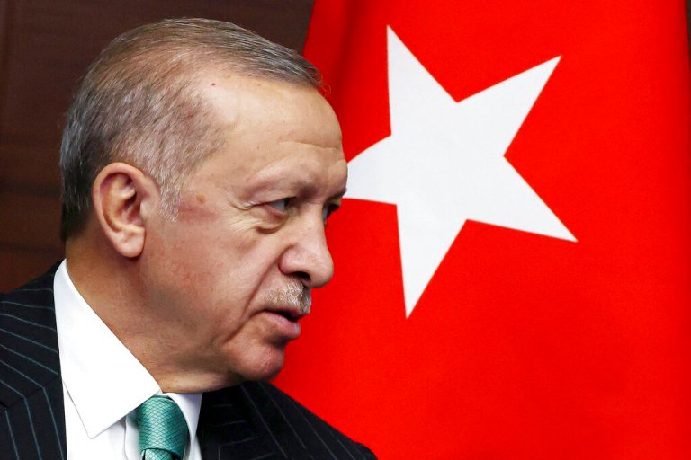 Turkey's President Recep Tayyip Erdogan speaks to Russian President Vladimir Putin during their meeting on sidelines of the Conference on Interaction and Confidence Building Measures in Asia (CICA) summit, in Astana, Kazakhstan, Thursday, Oct. 13, 2022. 