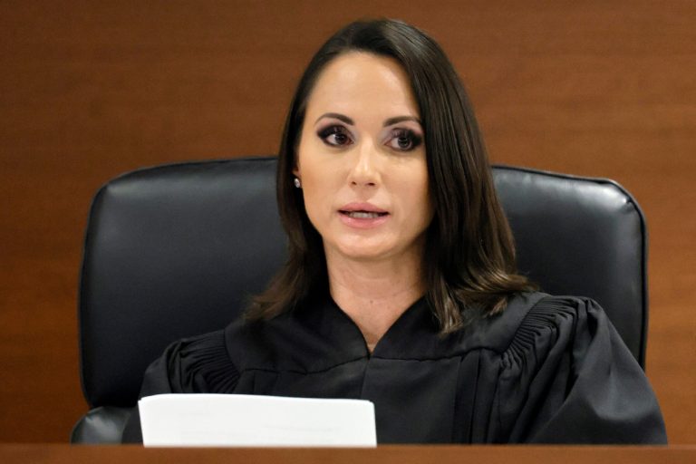 Judge Elizabeth Scherer reads the verdict in the trial of Marjory Stoneman Douglas High School shooter Nikolas Cruz at the Broward County Courthouse in Fort Lauderdale on Thursday, Oct. 13, 2022. 