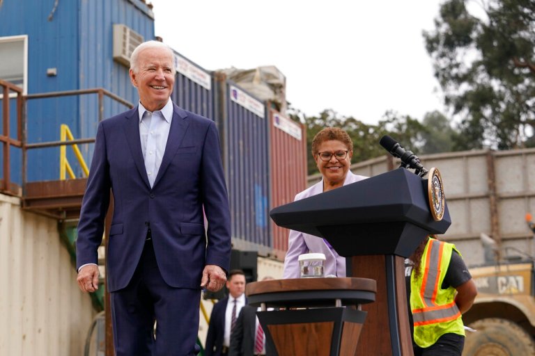 Biden lends boost to ‘soon-to-be Ms. Mayor’ Karen Bass in Los Angeles