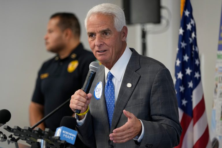 Florida Democratic gubernatorial candidate Charlie Crist speaks during a campaign event in Pinecrest, Fla., Monday, Oct. 17, 2022.