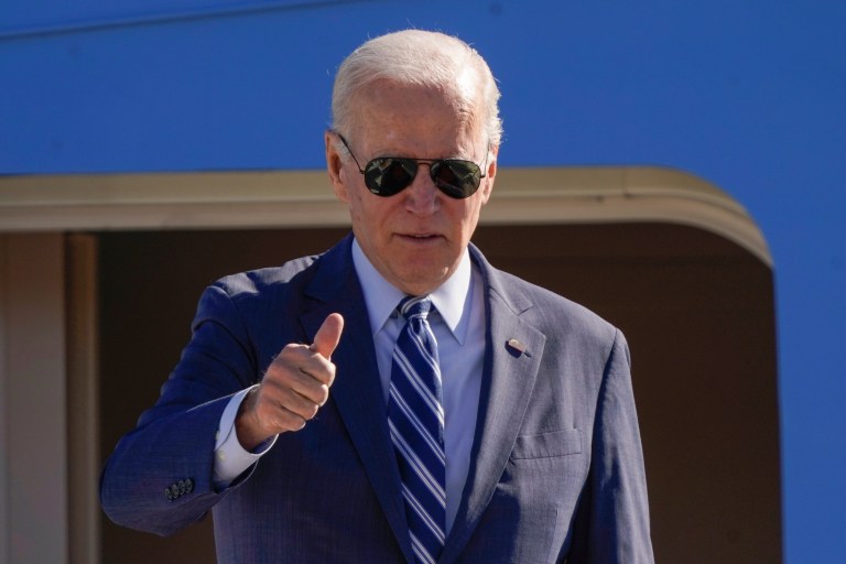President Joe Biden told reporters that he supported some restrictions on abortion but did not elaborate while leaving the White House Thursday.