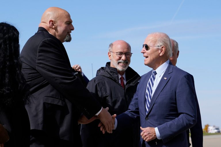 President Joe Biden traveled to Pittsburgh, Pennsylvania to campaign alongside Senate candidate Lt. Gov. John Fetterman as he looks to hold off Republican Dr. Mehmet Oz in the 2022 midterm elections.