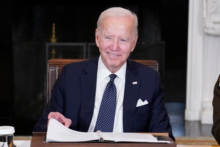 President Joe Biden heartily celebrated the latest Gross Domestic Product report as a sign that his administration's economic policies are working and that the U.S. is not slipping into a recession.