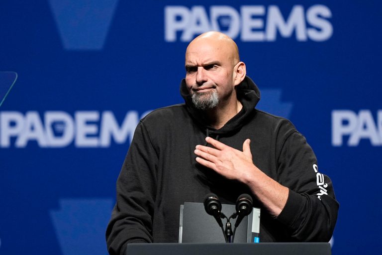 Pennsylvania Lt. Gov. John Fetterman, a Democratic candidate for U.S. Senate, during the Pennsylvania Democratic Party's 3rd Annual Independence Dinner in Philadelphia, Friday, Oct. 28, 2022.