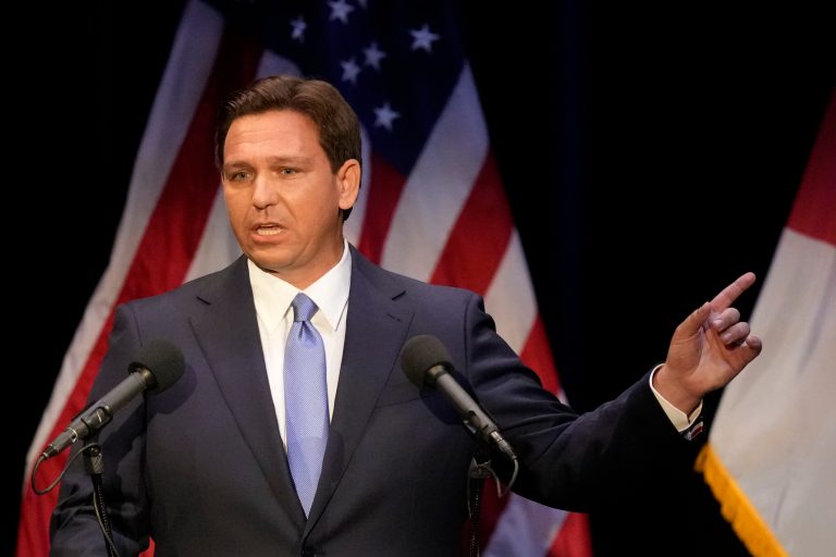 Florida's Republican Gov. Ron DeSantis concluded a whirlwind weekend of campaigning in Lee County, Florida on Sunday evening, as a tense political rivalry between himself and former President Donald Trump continues to bloom.