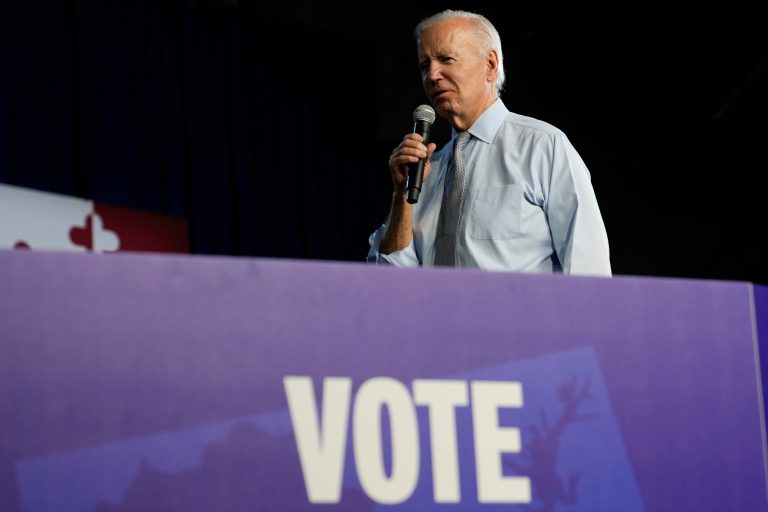 President Joe Biden speaks during a campaign rally at Bowie State University in Bowie, Maryland, on Monday, Nov. 7, 2022.