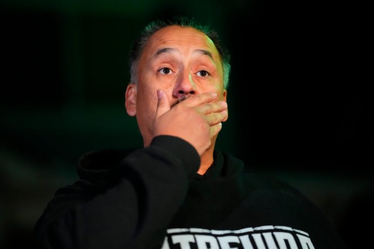 Richard Fierro talks during a news conference outside his home about his efforts to subdue the gunman in Saturday's fatal shooting at Club Q, Monday, Nov. 21, 2022, in Colorado Springs, Colo.