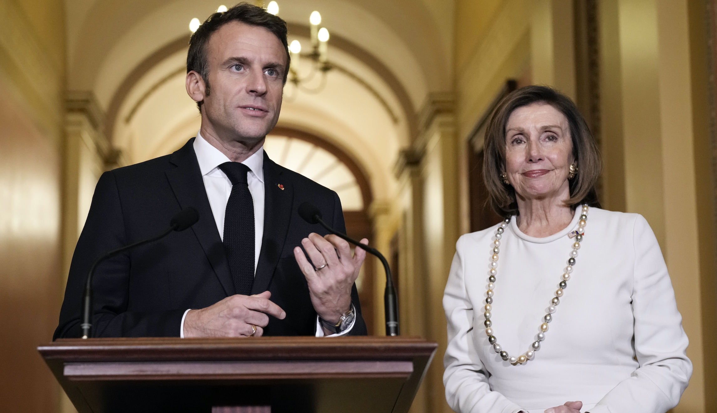 French President Macron meets with congressional leaders