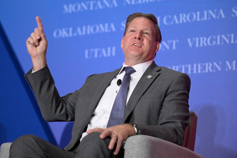 New Hampshire Gov. Chris Sununu takes part in a panel discussion during a Republican Governors Association conference, Tuesday, Nov. 15, 2022, in Orlando, Florida.
