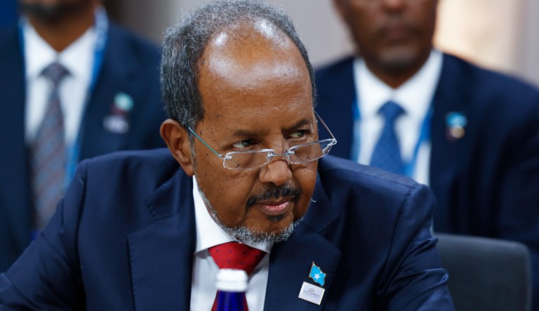 Somalia's President Hassan Sheikh Mohamud looks on during a meeting with U.S. Secretary of State Antony Blinken, U.S. Defense Secretary Lloyd Austin, Djibouti's President Ismail Omar Guelleh and Niger's President Mohamed Bazoum during the U.S.-Africa Leaders Summit 2022, Tuesday, Dec. 13, 2022 in Washington.