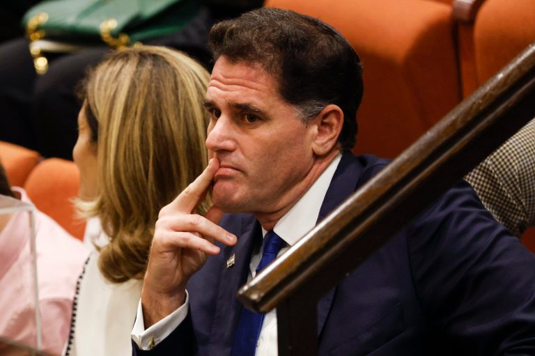 Ron Dermer attends a special session of the Knesset, Israel's parliament, to approve and swear in a new government, Thursday, Dec. 29, 2022, in Jerusalem.