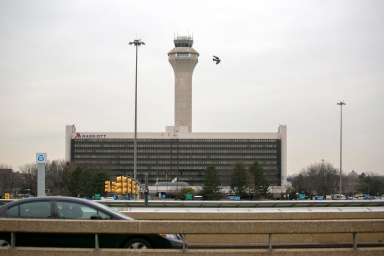An Air Traffic Control Tower is at Newark Liberty International Airport on a cloudy day in Newark, New Jersey, on Wednesday, January 11, 2023.
