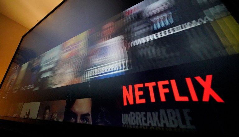 This is the NETFLIX screen on a television in Pittsburgh, on Monday, Oct. 17, 2022.  Netflix reports earnings on Thursday, Jan. 19, 2023.