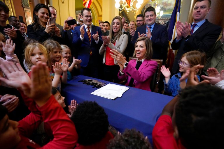‘An amazing day’: Iowa Gov. Kim Reynolds signs landmark school choice bill