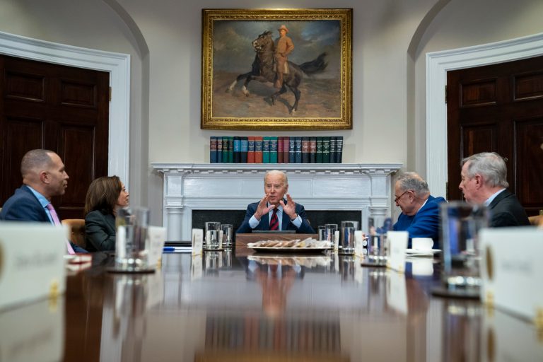 Biden huddles with Democrats amid brewing fights over debt ceiling and documents